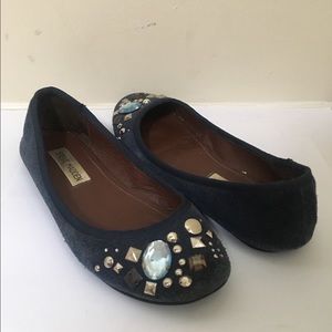 Steve Madden Navy Conecct Embellished Ballet Flat
